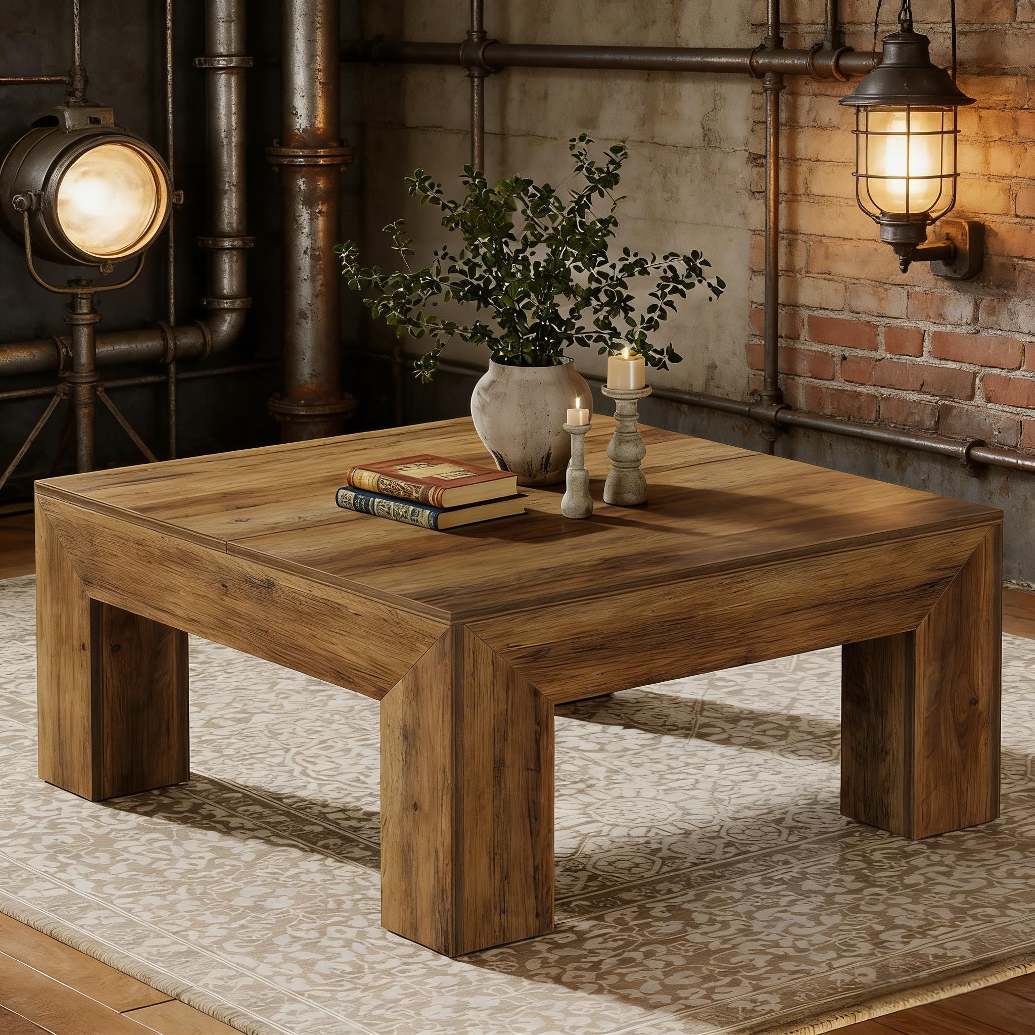 Coffee Table, Farmhouse Square Accent Center Cocktail Table_voghion.com